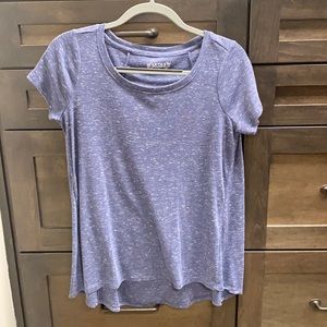 Blue top with a slightly longer back